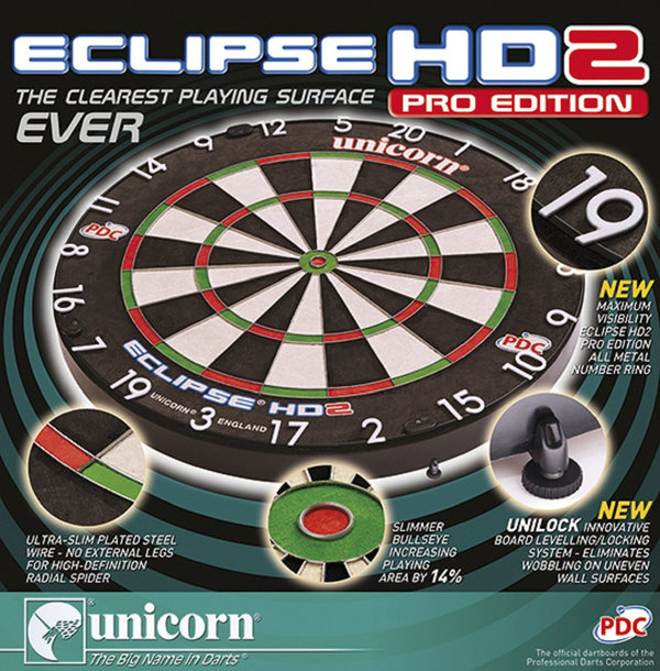Dartboard Unicorn Eclipse HD2 Pro - TV Edition Bristle Board