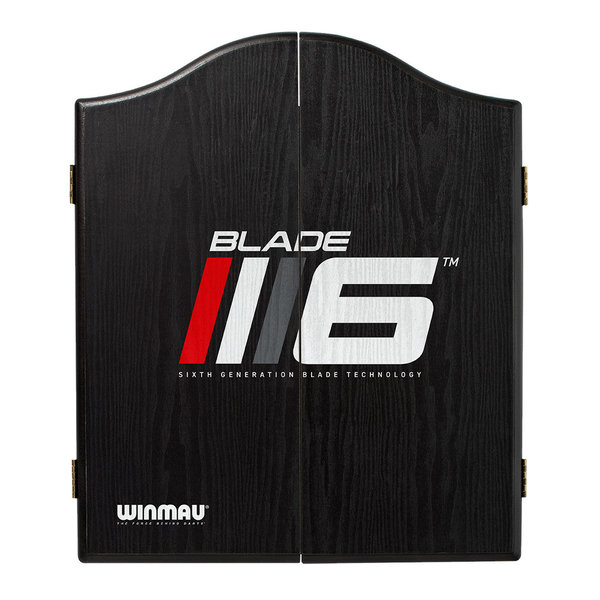 Dart Cabinet Winmau Blade 6 Türen mit Magnetverschluss.